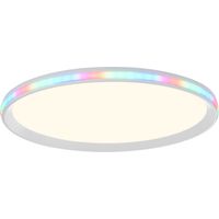 Plafonnier LED RGB avec télécommande Plafonnier CCT dimmable Lampe de salon changement de couleur, blanc, 28W 2800Lm blanc chaud froid, DxH 45x6 cm