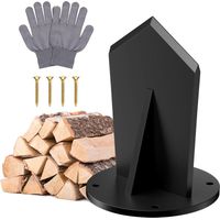 Fendeuse de bûches manuelle, fendeuse de bois robuste en acier au carbone, outil de fendage de bois avec gants pour utilisation en extérieur et en intérieur.