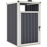 Cache-Poubelle 240L Gris Foncé Acier Galvanisé Couvercle Relevable 180° 73x81x122 cm