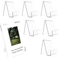 7 Pièces Porte Livre en Acrylique, Transparent Serre Livres, pour Bureau Librairie Écoles Bibliothèque - 10,5 x 9 x 7,5CM