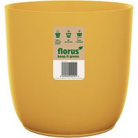CUBREMACETA INT. FLOW FLOWERPOT MOSTAZA - 18 CM