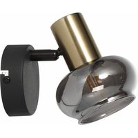Applique moderna nero oro Lauree paralume scuro E14 Reality