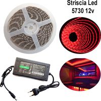 57305MLED-STREIFEN,SELBSTKLEBEND,IP65,NETZTEIL12V5A,ROT,12W/M