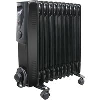 11 Fin Oil Filled Radiator 240V 2500W Electric Portable Heater 3 Heat Thermostat