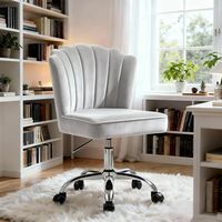 FIXIMASTER Chaise de Bureau en Velours au Design Moderne, Pivotante à Roulettes, Hauteur Réglable, 135kg - Gris