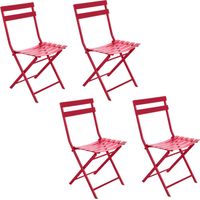 Lot de 4 chaises de jardin pliantes en métal GREENSBORO