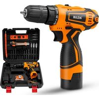 Perceuse visseuse Sans Fil,Mini Perceuse 21V Tournevis Électrique avec Batterie au lithium 25Nm, 2 Vitesse, 24 Accessoires pour Bricolage