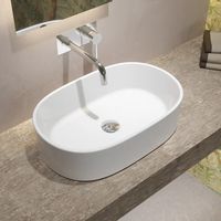 Lavabo da appoggio ovale 55 5 56 5x36 5x15 cm Bianco