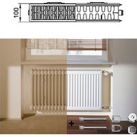 Kermi Profil-K therm-x2 Austausch Flachheizkörper Typ 22 Weiß 554x100x900mm 1408W bei 75/65/20 Grad C