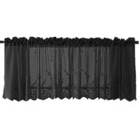 Rideau court en dentelle, demi-rideau, occultant pour fenêtre, idéal pour la maison, la cuisine ou le balcon, 137 x 61 cm-Black