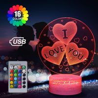 Lampe à illusion 3D, Cadeaux « Je t'aime » pour hommes, Cadeaux pour femmes, Cadeau d'anniversaire
