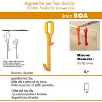 Pika' 1 appendino per box doccia boa satinato giallo 30 centimetri accessorio bagno