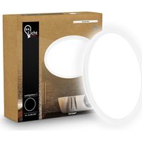 B.K.Licht Panneau LED plat Ø42cm rond 22W 3000lm 4000K blanc neutre protection contre les projections d'eau blanc - Plafonnier salle de bain cuisine salon