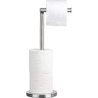 Free-Standing Toilet Paper Stand Storage, Stainless Steel Toilet Paper Roll Holder, 15x42 cm