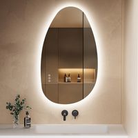 S'AFIELINA Badspiegel mit Beleuchtung 85×50cm LED Touch Schalter Wandspiegel 3 Lichtfarben und Dimmbar, Anti-Beschlag- und Memory-Funktion