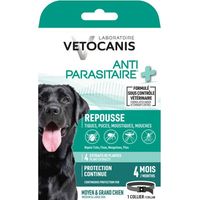 Collare antiparassitario - VETOCANIS - Cane di taglia media e grande - 75 cm - Antipulci - Antitici