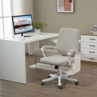 Ergonomischer Bürostuhl mit verstellbarer Höhe und Wippfunktion, 62 x 69 x 92–100 cm, beige
