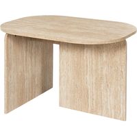 Table basse ovale effet travertin PIETRA