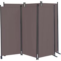 2 Stück Paravent 3 Teilig 170 x 165 cm Stoff Raumteiler Trennwand Balkon Sichtschutz Stellwand Faltbar Taupe