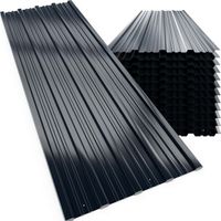 Deuba – Lot de 12 tôles profilées ondulées 129cm x 46cm – Métal galvanisé – 7m² – Prépercées pour montage rapide – Résistantes aux intempéries
