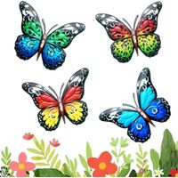Papillon En Métal Art Mural, 4 Pièces Papillons En Métal Décoration Murale, Métal Papillon Décoration,Mur Papillon Art Décoration, Pour La Décoration Intérieure Et Extérieure