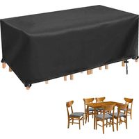 Housse pour mobilier de jardin, housse rectangulaire pour mobilier de jardin Housse imperméable pour mobilier de jardin extérieur Housse pour mobilier d'extérieur, protection UV, noir 250x 110 x 90 cm