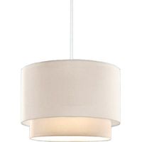 LuminaLux Pendel-Deckenleuchte Cremeweiß 30x20 cm - Eleganter Stoffschirm und Warmes Licht
