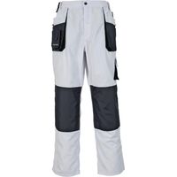 Bundhose Gr.54 weiß-grau 65% PES 35% BW,mit 600D Oxford, 270g/m
