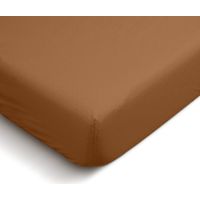Drap Housse uni 100% Percale de coton - Terracotta - 140x190cm