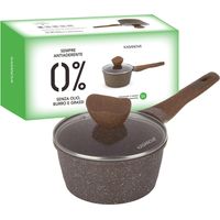 KASANOVA Casseruola antiaderente 0 Grassi, tegame per induzione, con coperchio, rivestimento antiaderente, tegame acciaio inox in forno fino a 250 °C (16 cm)