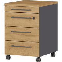 bümö Andratx Rollcontainer Graphit-Eiche