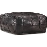 Vidaxl – Pouf en cuir véritable de chèvre noir 60x60x30 cm – Confort optimal pour intérieur – Style moderne et tendance