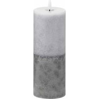 Luxe Collection Natural Glow 3x8 Dipped LED Candle - Plastic/Wax - L7 x W7 x H20 cm - Grey