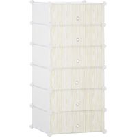 Étagère à chaussures modulaire gain de place, 6 cubes 45 x 35 x 17 cm en acier et PP, blanc pour rangement de livres, documents et objets décoratifs idéal pour salon, chambre à coucher ou bureau