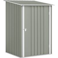 Casetta da Giardino Porta Attrezzi en Acciaio Galvanizzato con Porta, 100x104x160 cm, Grigio Chiaro