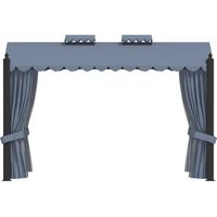 Tonnelle avec rideaux 3x4 m Anthracite Acier