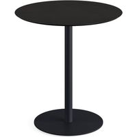 Urban table de bistrot avec piètement noir + plateau HPL noir Ø 70 cm - Feros