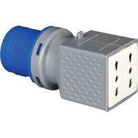 ADATTATORE SPINA BLU-16A BIPASSO DOPPIA 77000 VB - 2P+T 16A IP44- 2 pezzi