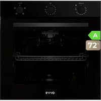 EVVO Four électrique encastrable, efficacité A - 2800 W, 77 L, fonction gril, 4 programmes, minuterie, commande sélecteur, por