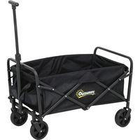 Carro de JardĂn Plegable con Ruedas Asa TelescĂłpica Ajustable Carga 120 kg para Campaña Compra 64x42x27 cm Negro