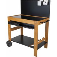 Somagic – Desserte bois Halong 87x47 cm – Crédence intégrée – Dimensions 101,5 x 61,5 x 120,5 cm – Chariot à plancha mobile
