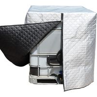 IBC - Housse de protection pour réservoir IBC - Protection contre la pluie - Protection anti-gel - Pour réservoir IBC de 1000 l - 120 x 100 x 116 cm Argenté