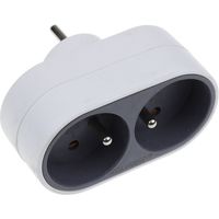 Chacon - diseño domino 2 x 16a-blanco/gris - 48822 - 5411478488224