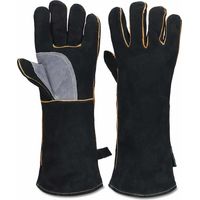 Ulisem Extrem feuer- und hitzebeständige Handschuhe, Leder mit Kevlar-Nähten, perfekt für Kamin, Herd, Ofen, Grill, Schweißen, BBQ, MIG, Topfgestell, Tierbehandlung