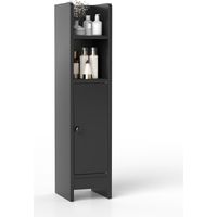 Costway – Colonne de salle de bain étroite pour papier toilette – Armoire d'angle avec étagère réglable – Gain de place 20 x 18 x 80 cm – Noir