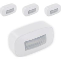 Lot de 4 minis détecteurs de mouvement sans fil - portée 10m - éclairage réglable - Blanc - Chacon