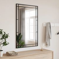 Vidaxl – Miroir mural noir 60x100 cm rectangulaire fer – Verre clair avec film anti-éclatement – Installation verticale/horizontale