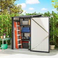 Porte outils acier Gris galvanisé garden shed foncé 100x104x160 cm