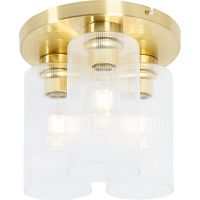 Art-Deco-Deckenleuchte Gold mit Glas 3-flammig - Laura