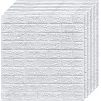 Selbstklebende Tapete Zum Abziehen und Aufkleben, 3D-Wandpaneele, Selbstklebende Rückseite, Für Schlafzimmer,(blanc)